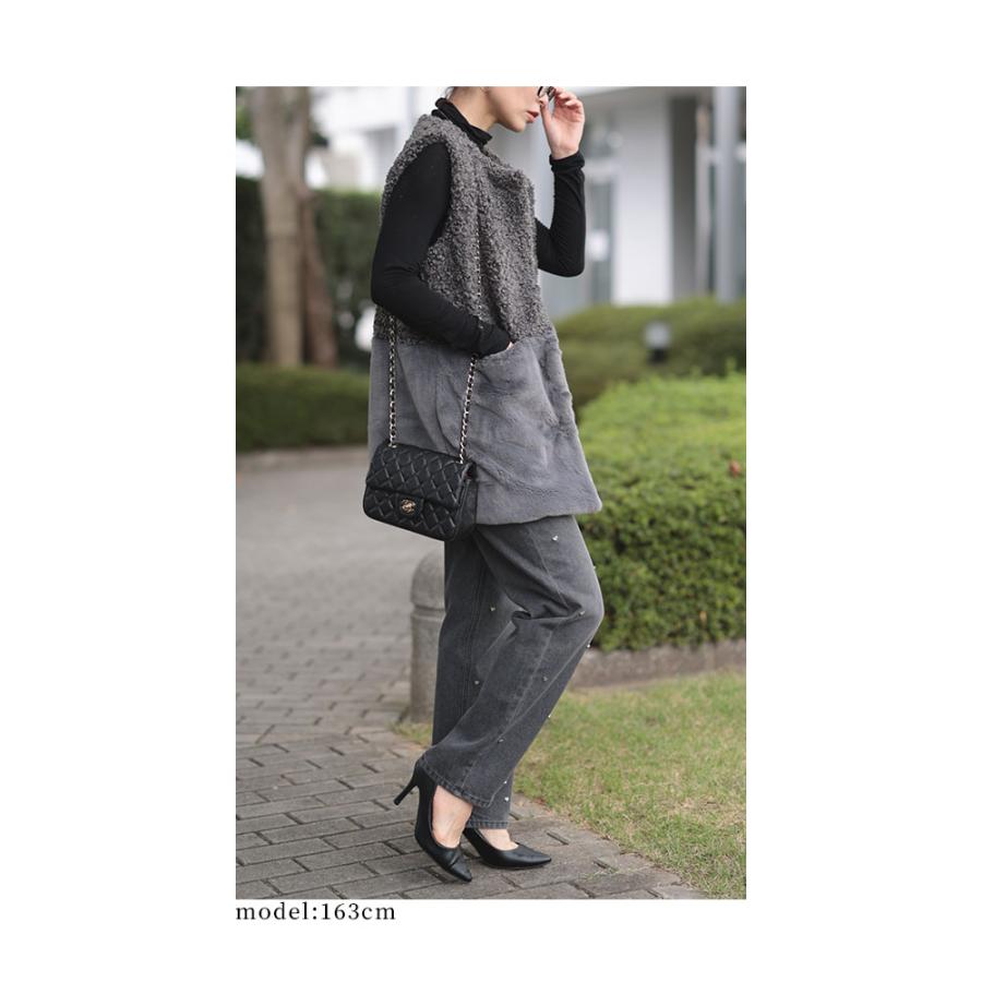 Sawa a la mode レディース アウター ベスト ファーベスト ジレ オフ  