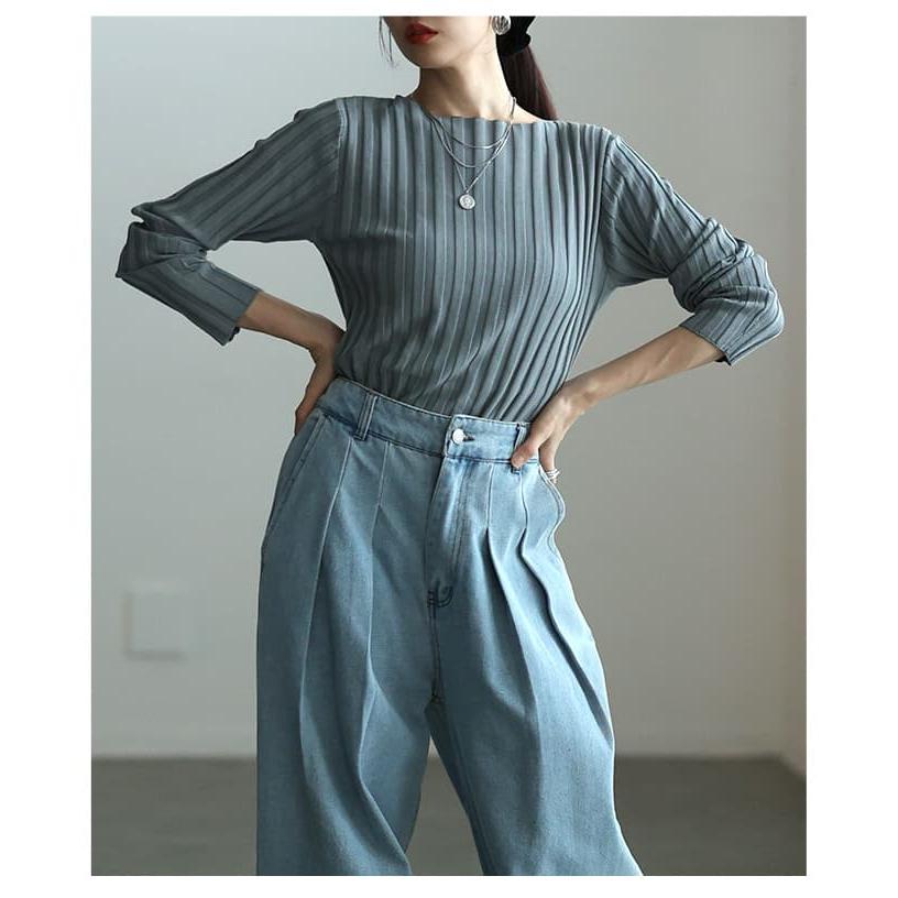 Sawa a la mode（サワアラモード） レディース トップス 長袖 リブ