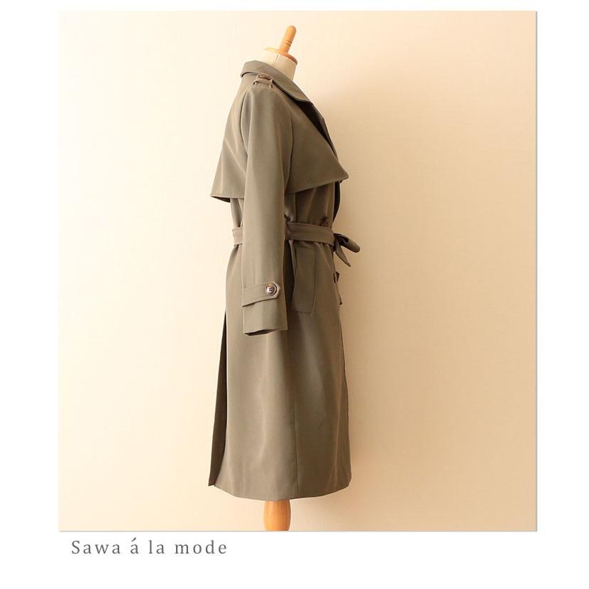 アウター コート トレンチ グリーン 緑 春 秋 冬 長袖 ミディアム丈 レディース レディス サワアラモード 洋服 30代 40代 50代 60代 Mode 4436 Sawa A La Mode サワアラモード 通販 Yahoo ショッピング