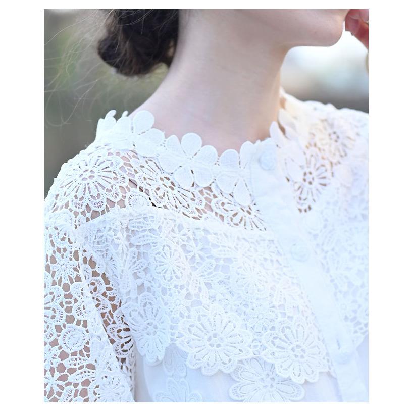 Sawa a la mode ブラウス レディース トップス ホワイト 花柄 Sawa a la mode ブラウス レディース トップス ホワイト 花柄