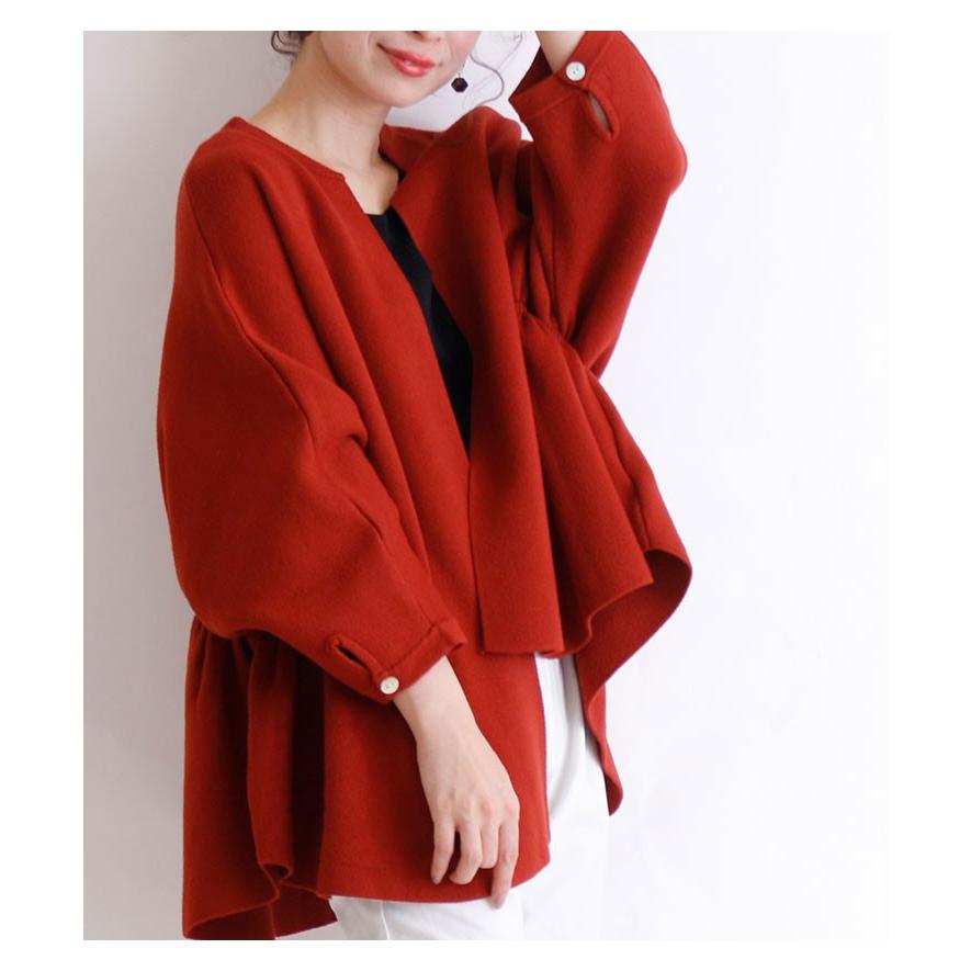 ⭐️新品★ドゥロワー★半袖★カーディガン★赤★レッド Sawa a la mode カーディガン サイドギャザー 赤 モード