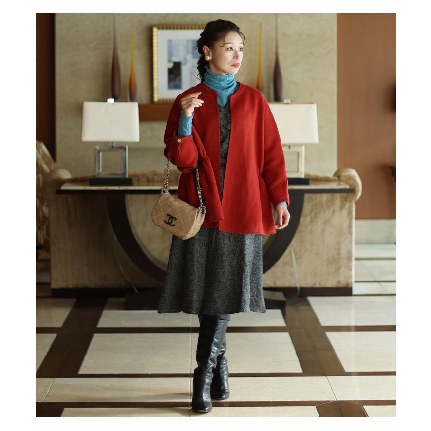 Sawa a la mode カーディガン サイドギャザー 赤 モード Sawa a la mode カーディガン サイドギャザー 赤 モード