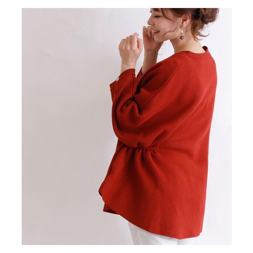 Sawa a la mode カーディガン サイドギャザー 赤 モード Sawa a la mode カーディガン サイドギャザー 赤 モード