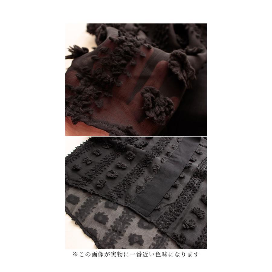 トップス ブラック ぽわん袖 シースルー 春 夏 秋 お洒落 綺麗め カジュアル レディース レディス サワアラモード 大人 可愛い 洋服 30代 40代 50代 60代の画像