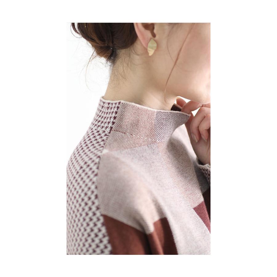 FENDI◇ロゴベルト付き/リブ/長袖ワンピース/M/アセテート/ブラック