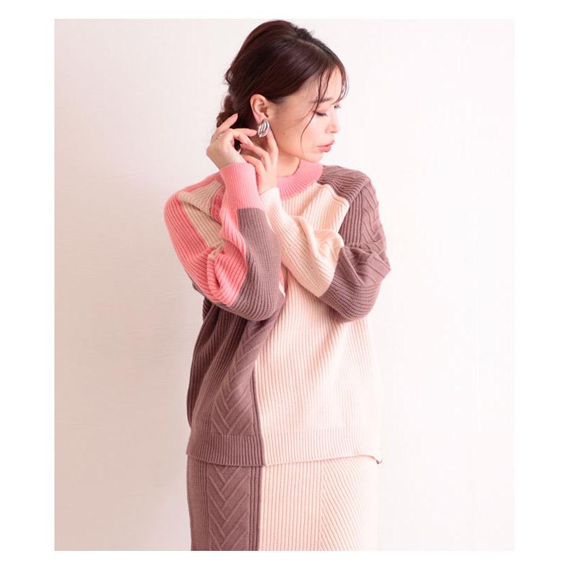 ワンピース レディース セットアップ スカート ニット セーター セット商品 ピンク 秋服 冬服 長袖 無地 サワアラモード 大人 可愛い 洋服 30代 40代 50代 60代 Mode 6732 Sawa A La Mode サワアラモード 通販 Yahoo ショッピング