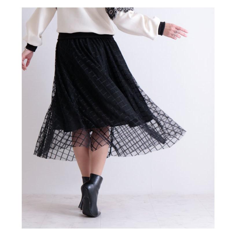 レディース ファッション レディースセットアップ トップス スカート レース バイカラー Uネック ホワイト 白 シアー 秋服 冬服 着回し コーデ 40代 50代 Mode 6737 Sawa A La Mode サワアラモード 通販 Yahoo ショッピング