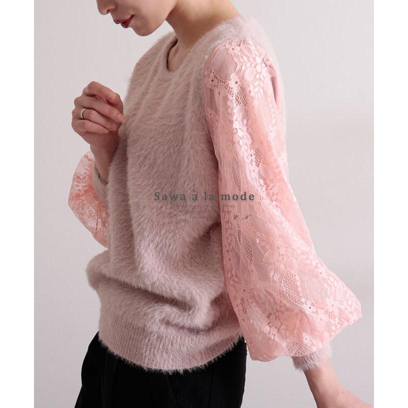 レディース トップス ピンク ぽわん袖 モヘア 春 秋 冬 お洒落 綺麗め オフィスカジュアル 大人可愛い 大人 可愛い 30代 40代 50代 60代 サワアラモード Mode 6818 Sawa A La Mode サワアラモード 通販 Yahoo ショッピング