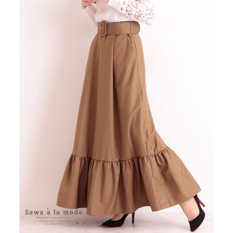 オンライン格安 スカート レディース カーキ ロング丈 ベルト付き 春 秋 冬 お洒落 綺麗め オフィスカジュアル 大人可愛い 大人 可愛い 30代 40代 50代 60代 サワアラモード 最安 Www Superavila Com
