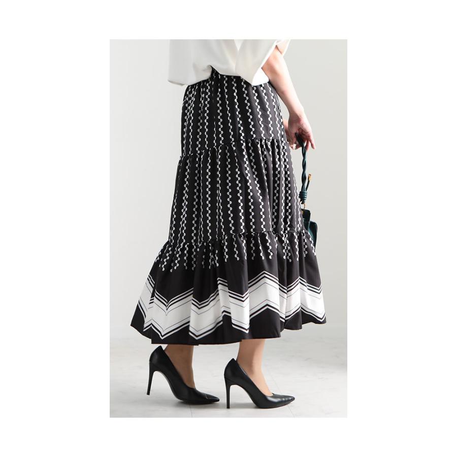 レディース ボトムス スカート ロング 白 ホワイト 黒 ブラック ロングスカート フレア ティアード 大人可愛い 大人 可愛い 30代 40代 50代 60代 サワアラモード Mode 7027 Sawa A La Mode サワアラモード 通販 Yahoo ショッピング
