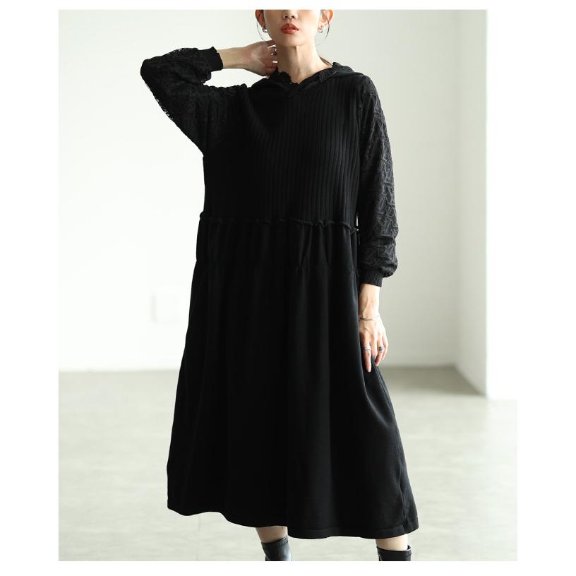 Sawa a la mode（サワアラモード） レディース ワンピース ニット 黒