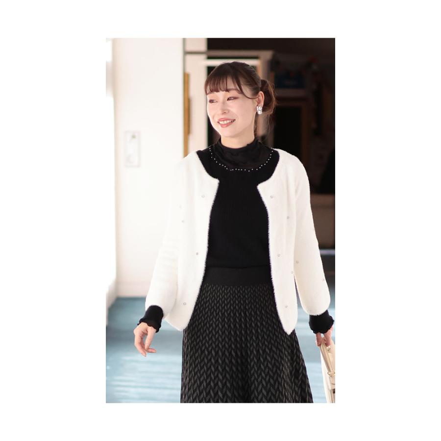 ブラック長袖カーディガン Amusant KK7123－16 カーディガン ブラック （S