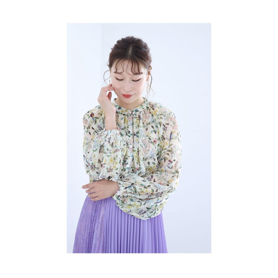 WACOALDIAブラウス　バラ柄 Sawa a la mode レディース トップス ブラウス シャツ 花柄 長袖