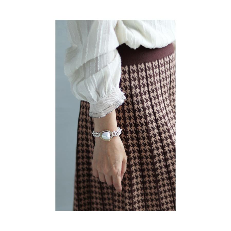 じゃらじゃら  ヘアゴム  ホワイトムーンストーン×マザーオブパール✩.*˚ Sawa a la mode（サワアラモード） レディース 小物 アクセサリー