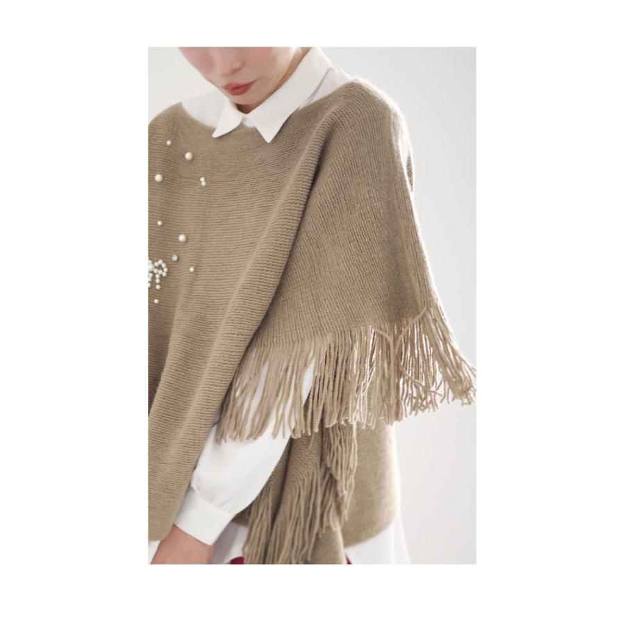 Sov.ベージュ　裏起毛　ポンチョ moz/モズ ひざ掛け ポンチョ ブランケット [北欧雑貨 防寒 冬 ボア 裏