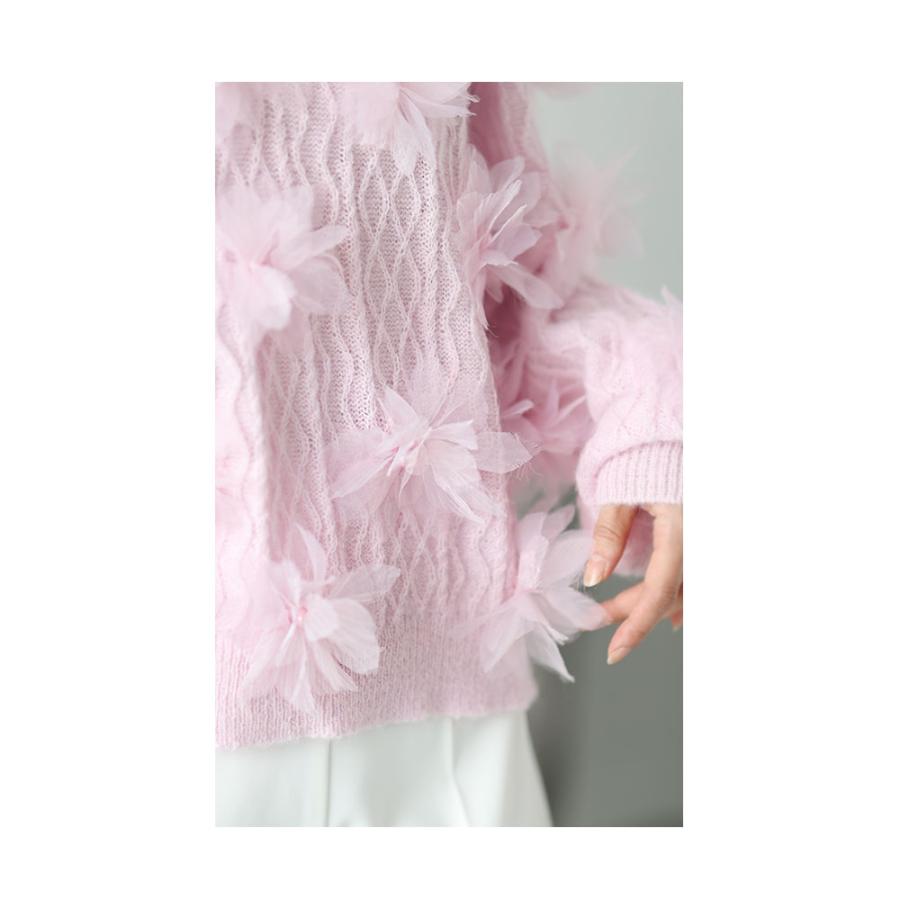 Sawa a la mode レディース トップス ニット セーター ピンク 白 Sawa a la mode レディース トップス ニット セーター ピンク 白