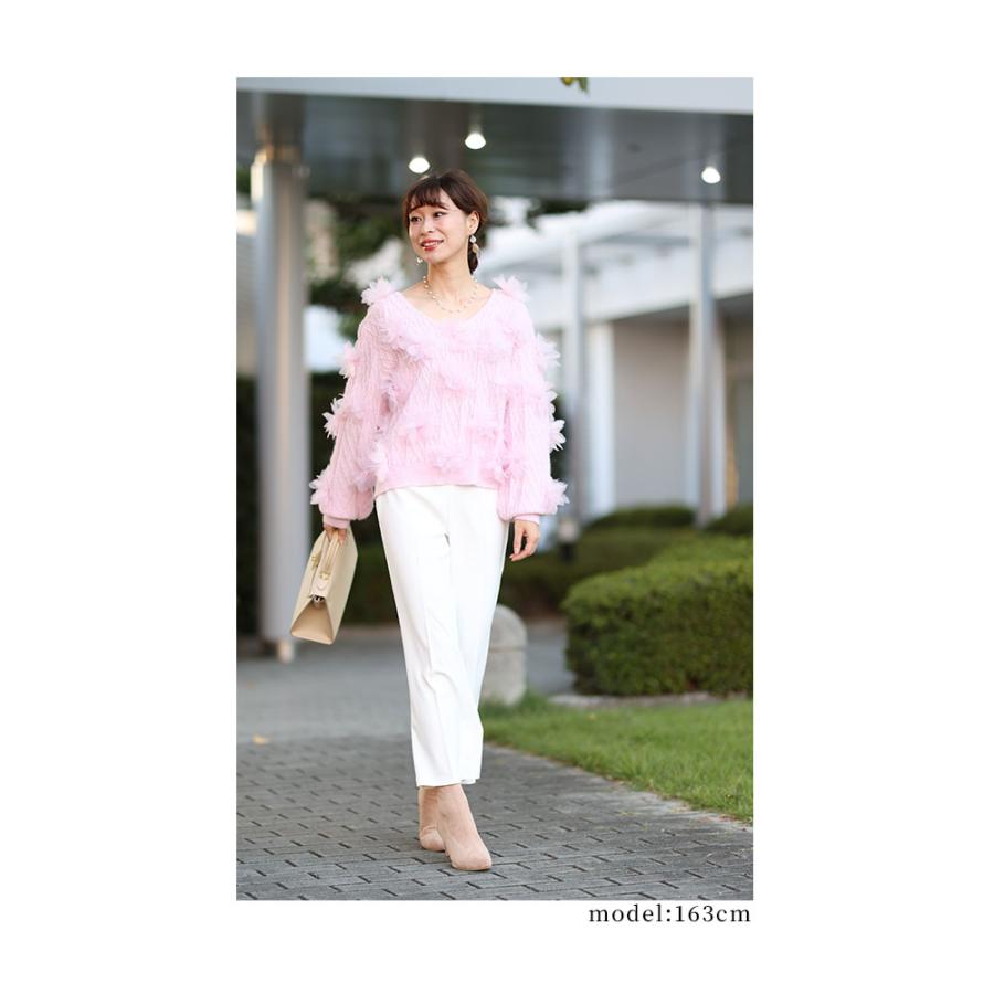 Sawa a la mode レディース トップス ニット セーター ピンク 白 Sawa a la mode レディース トップス ニット セーター ピンク 白