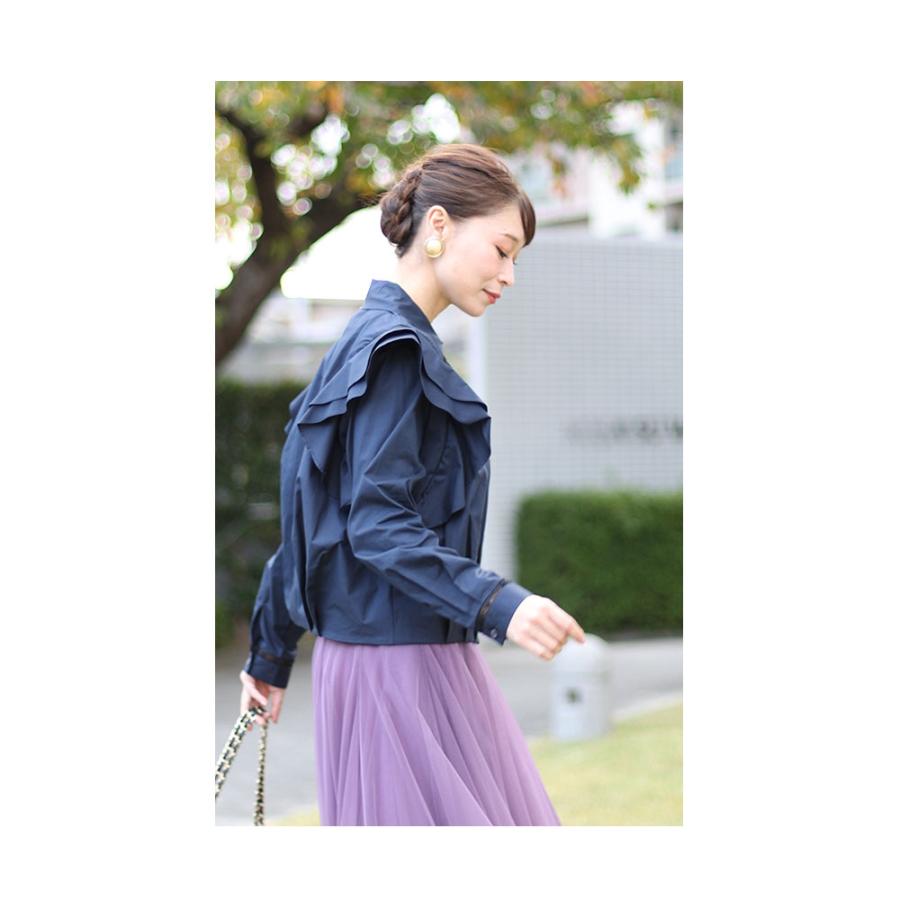 Sawa a la mode レディース トップス ブラウス シャツ 紺 Sawa a la mode レディース トップス ブラウス シャツ 紺