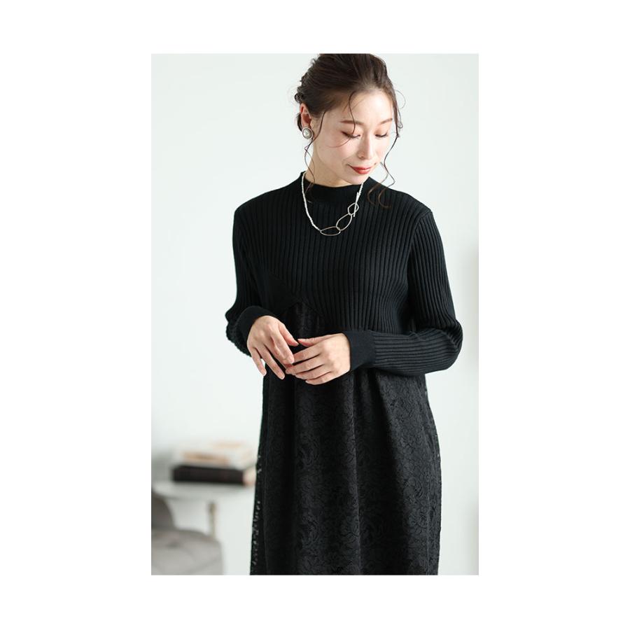 Sawa a la mode レディース ワンピース ニット 黒 ブラック Sawa a la mode レディース ワンピース ニット 黒 ブラック