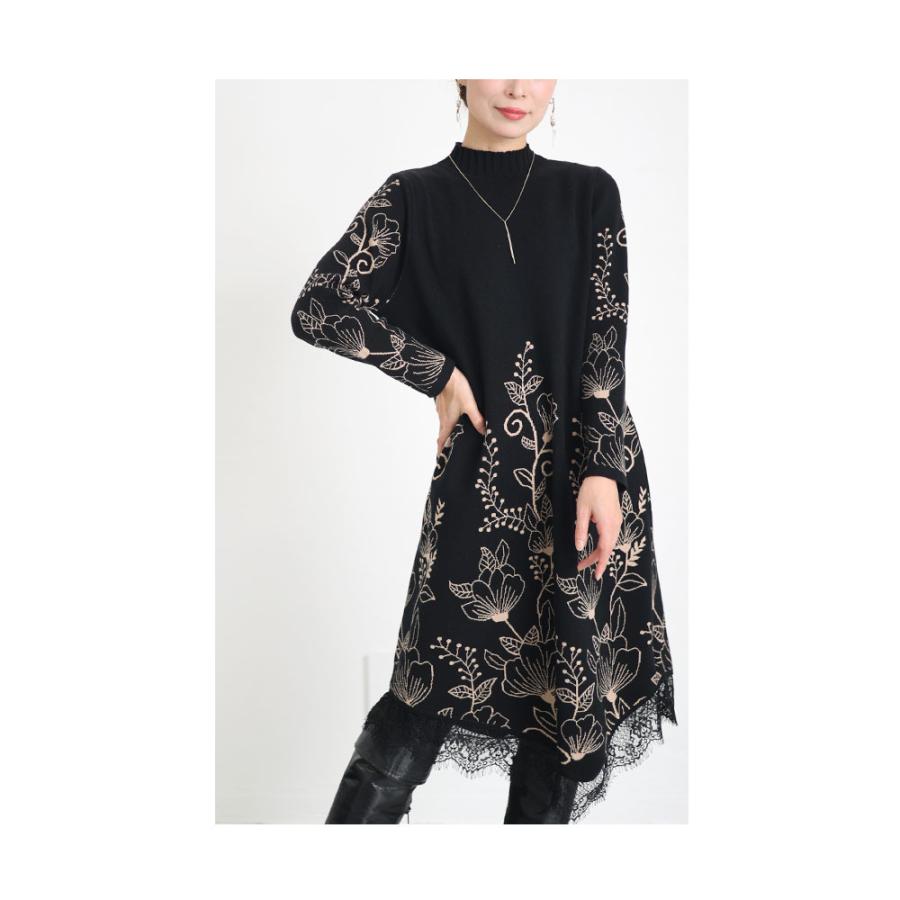 Sawa a la mode レディース ワンピース ニット 黒 ブラック Sawa a la mode レディース ワンピース ニット 黒 ブラック