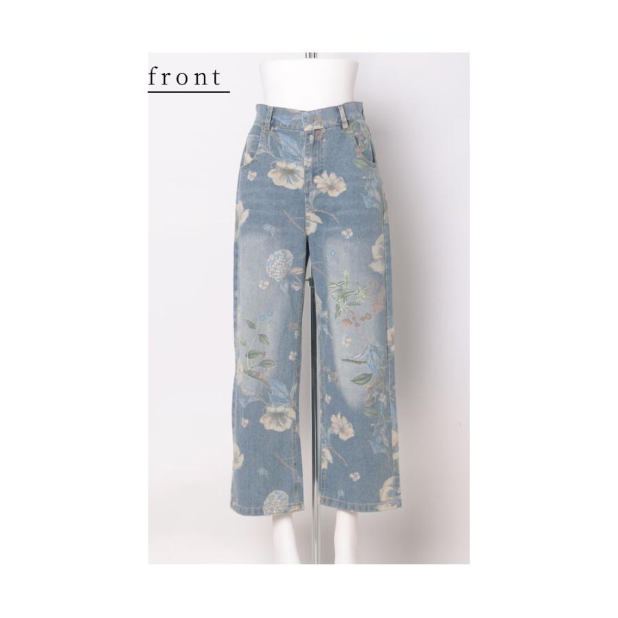 Sawa a la mode レディース ボトムス パンツ 花柄 ロング丈 デニム