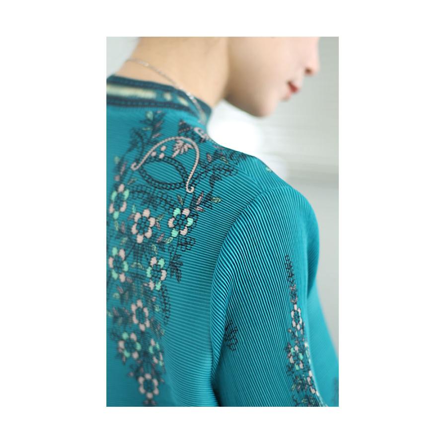 Sawa a la mode レディース トップス チュニック 緑 グリーン 花 Sawa a la mode レディース トップス チュニック 緑 グリーン 花