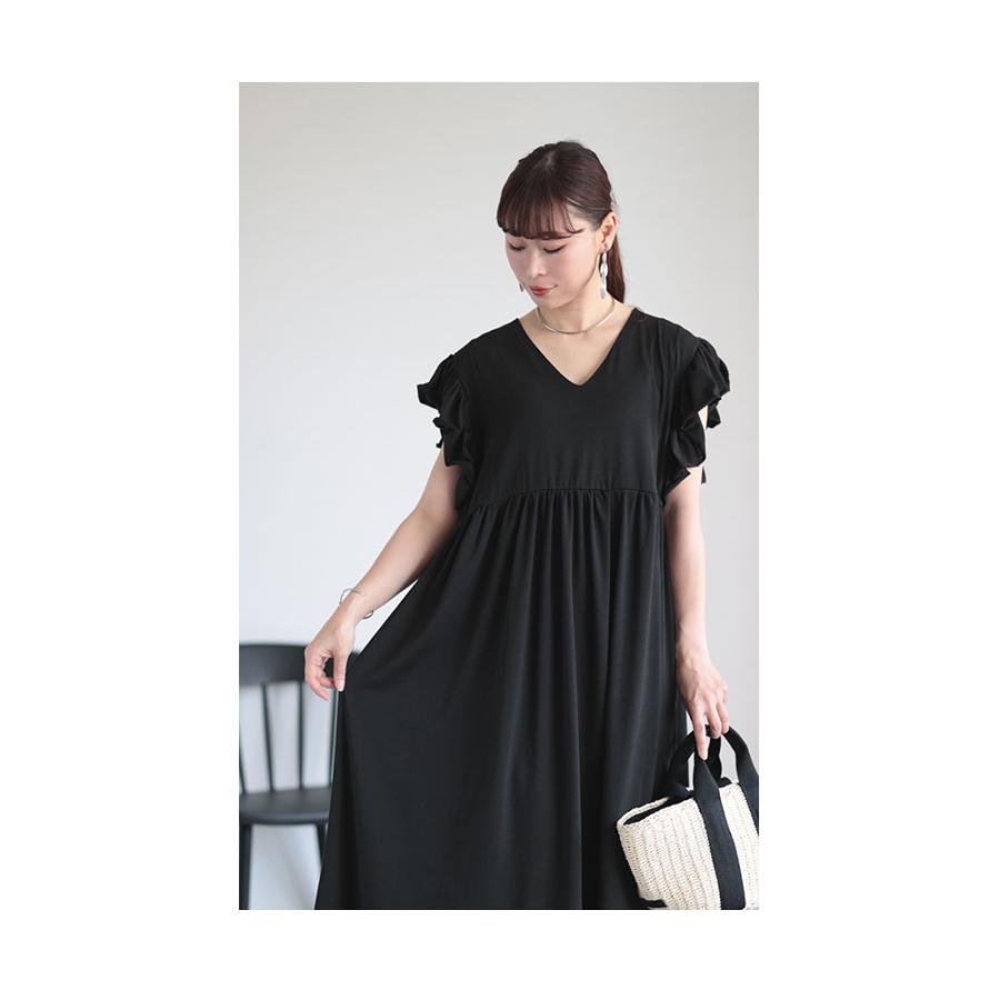 レディース ワンピース ワンピ 黒 ブラック ロング 半袖 足首丈 無地 ギンガムチェック 切替 夏服 大人可愛い 大人 可愛い 30代 40代 50代 60代 サワアラモードの画像