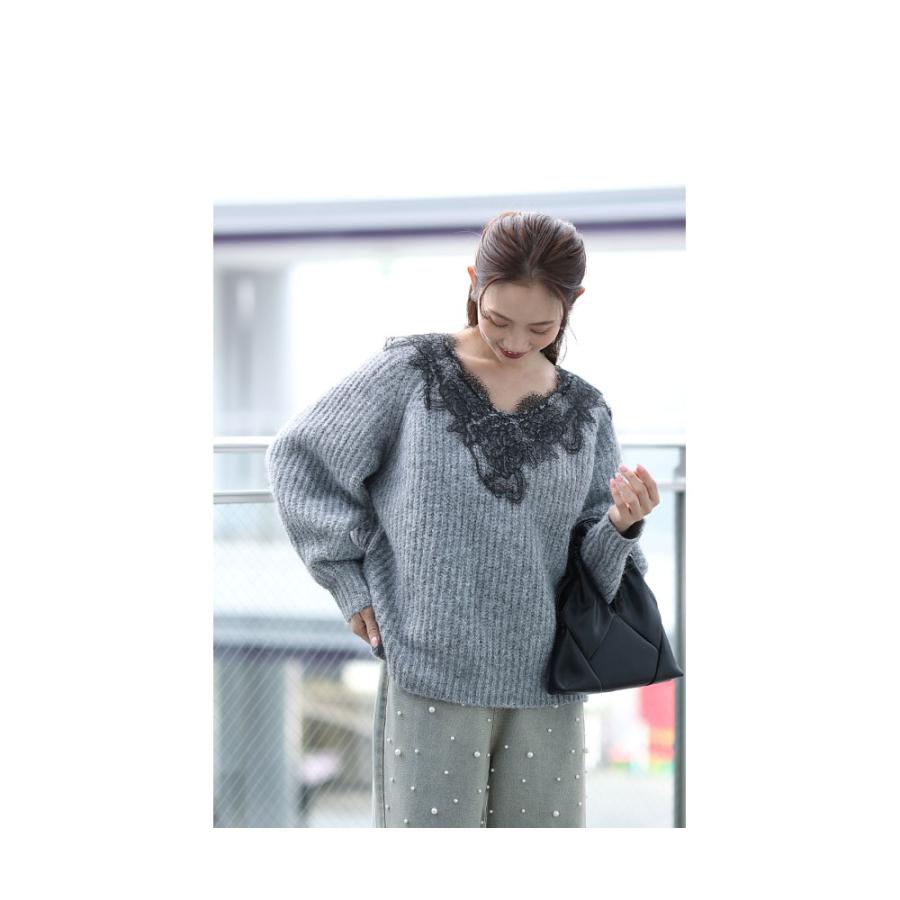 薔薇モチーフ付き レースカーディガン とノースリーブニットのセットアップ 薔薇モチーフ付き レースカーディガン とノースリーブニットの