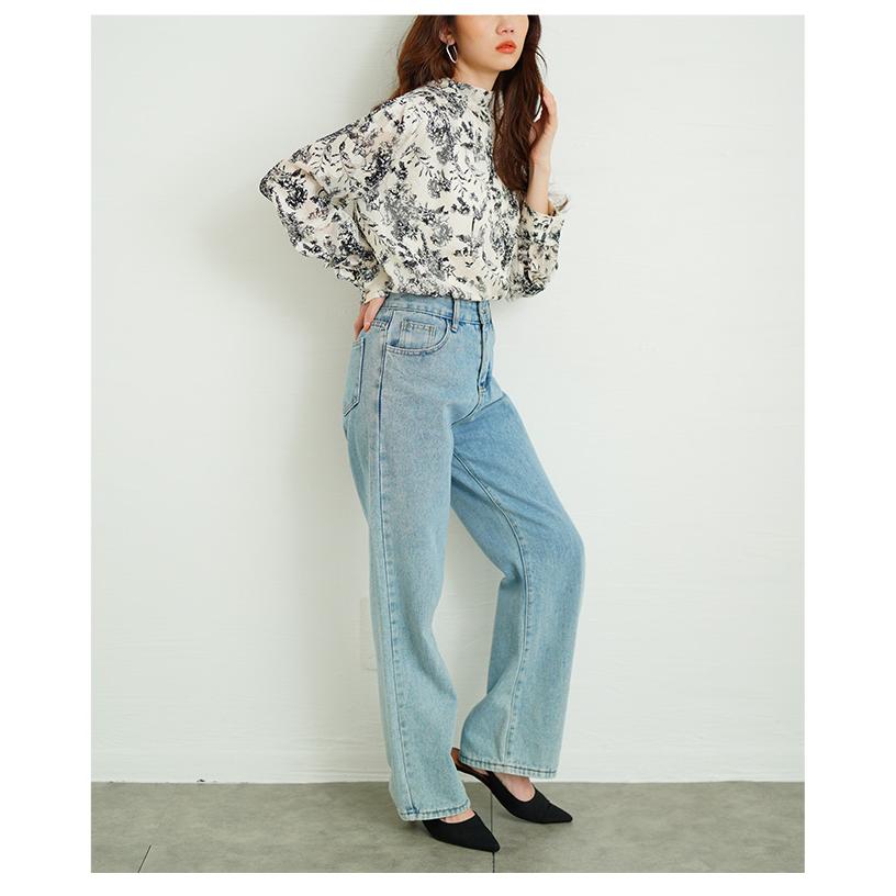 OHGA　オーガ　SAVON　サボン　シアーブラウス　パフスリーブ　ブラック OHGA オオガ SAVON サボン パフスリーブ シアーブラウス ブラック