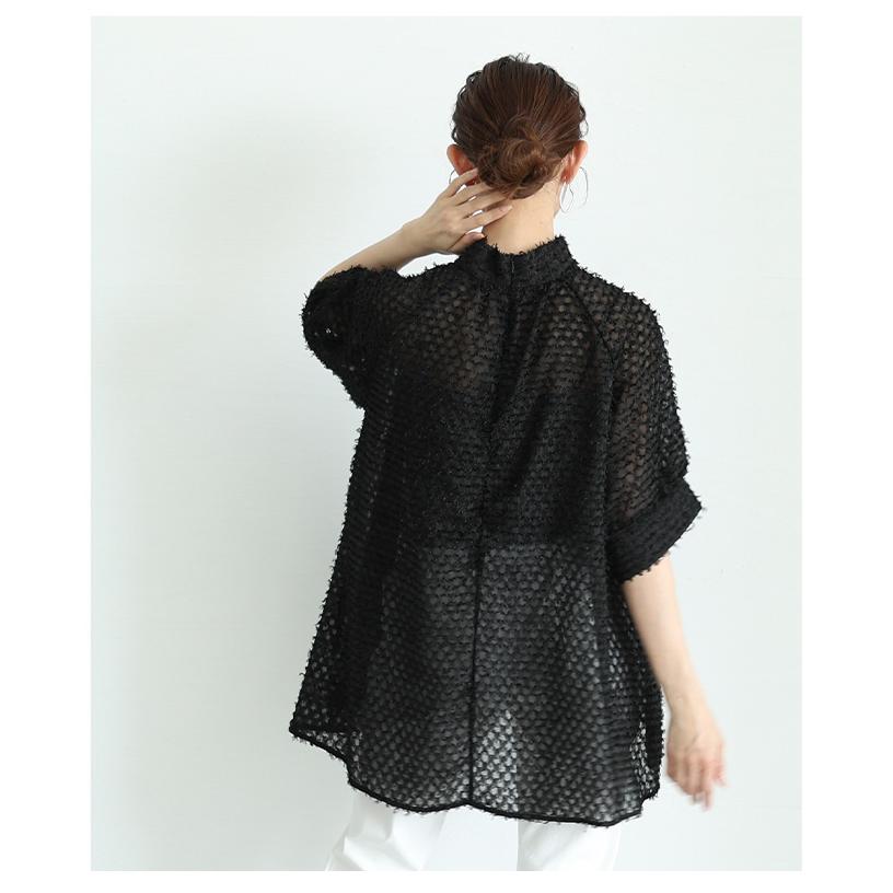 Loren様、専用【690】　ファスナージャケット【691】　8分袖チュニック Sawa a la mode レディース チュニック メッシュ フリンジ