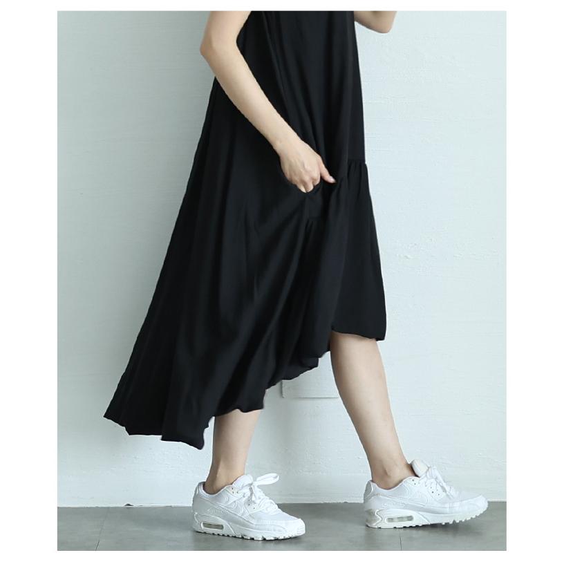 ワンピース レディース バブルヘム バルーン フィッシュテール フレア ノースリーブ 黒 白 夏服 大人可愛い 大人 可愛い 30代 40代 50代 60代 サ イベントセールの画像