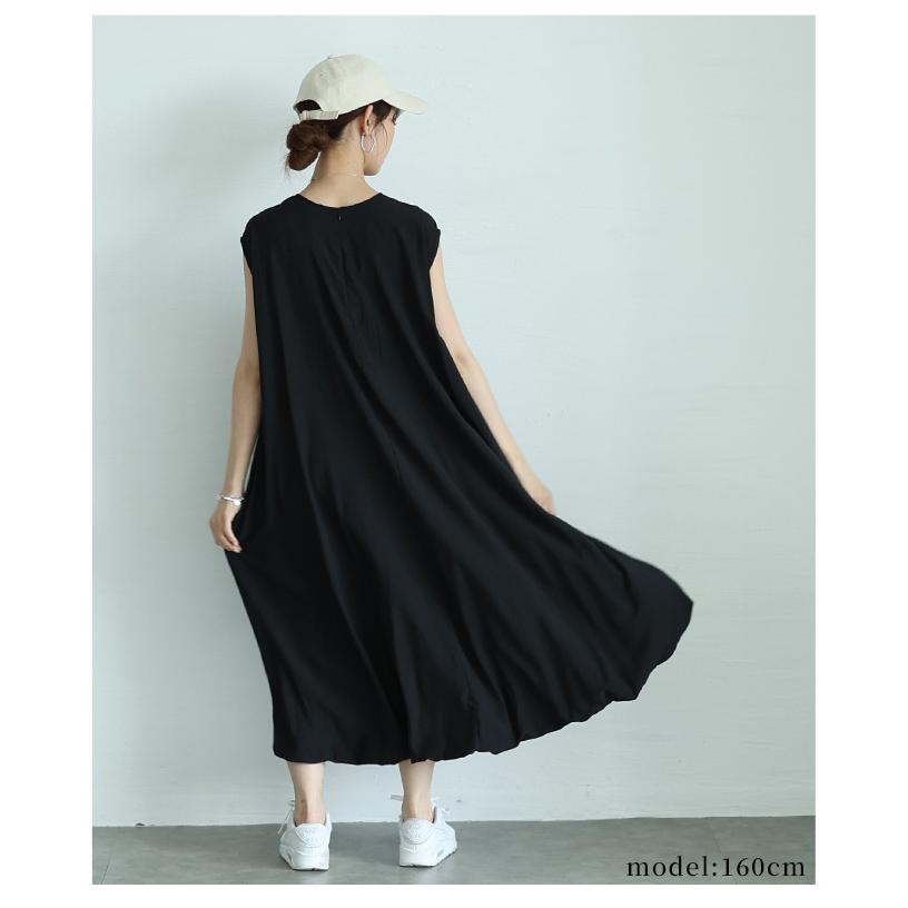 ワンピース レディース バブルヘム バルーン フィッシュテール フレア ノースリーブ 黒 白 夏服 大人可愛い 大人 可愛い 30代 40代 50代 60代 サ イベントセールの画像