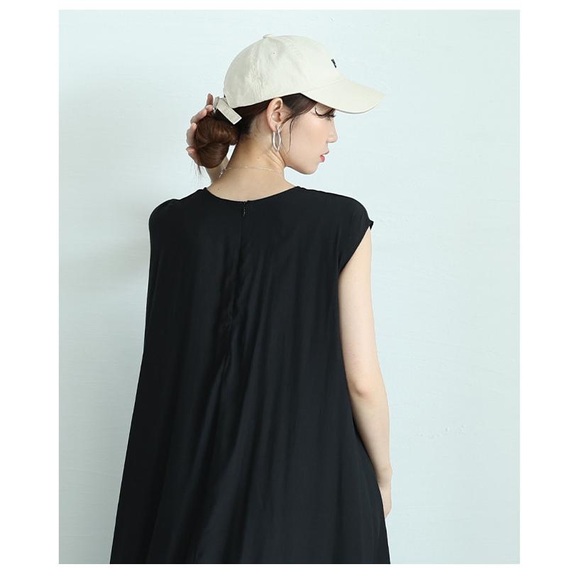 ワンピース レディース バブルヘム バルーン フィッシュテール フレア ノースリーブ 黒 白 夏服 大人可愛い 大人 可愛い 30代 40代 50代 60代 サ イベントセールの画像