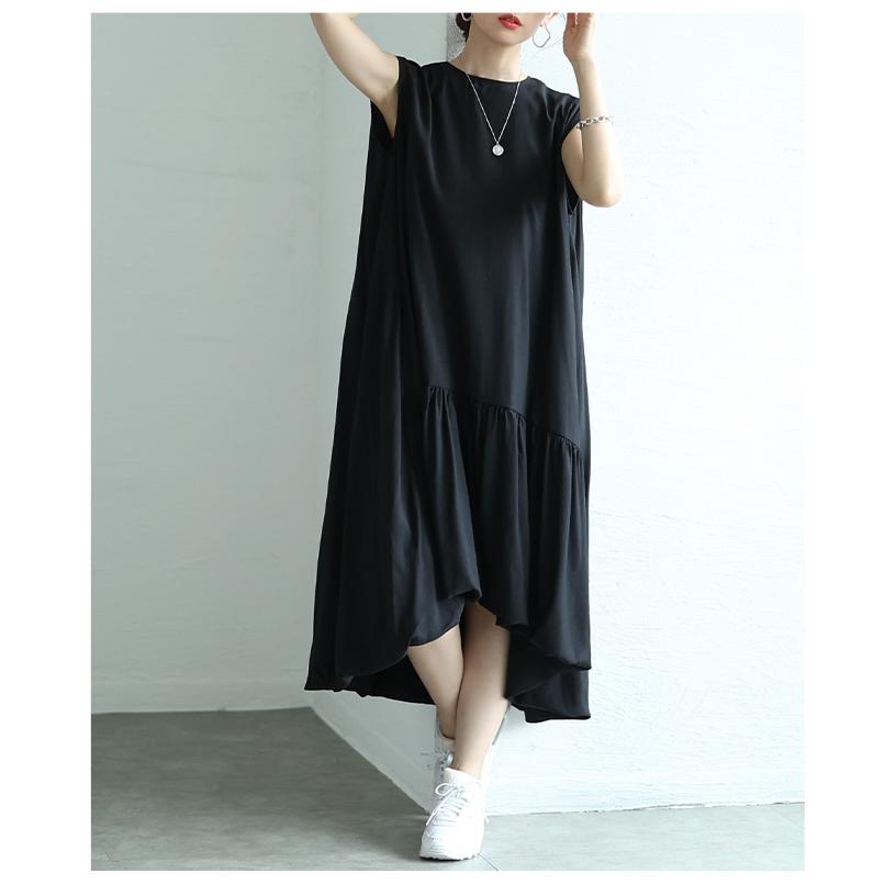 ワンピース レディース バブルヘム バルーン フィッシュテール フレア ノースリーブ 黒 白 夏服 大人可愛い 大人 可愛い 30代 40代 50代 60代 サ イベントセールの画像