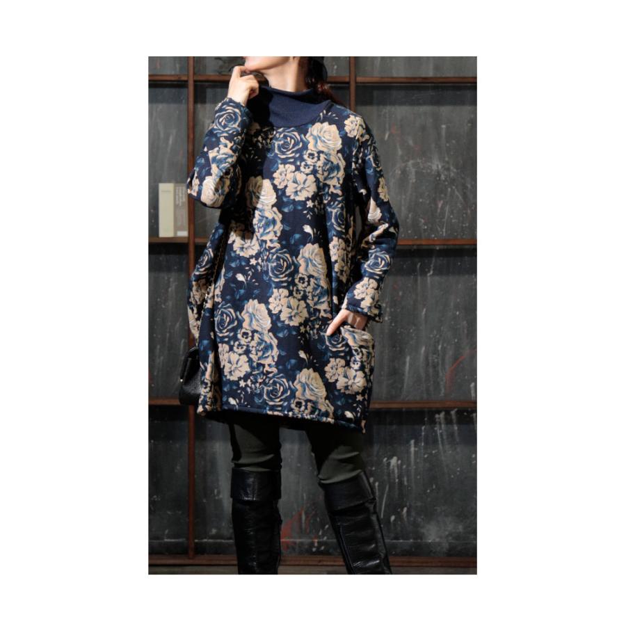 Sawa a la mode レディース トップス チュニック 長袖 花柄 バラ Sawa a la mode レディース トップス チュニック 長袖 花柄 バラ