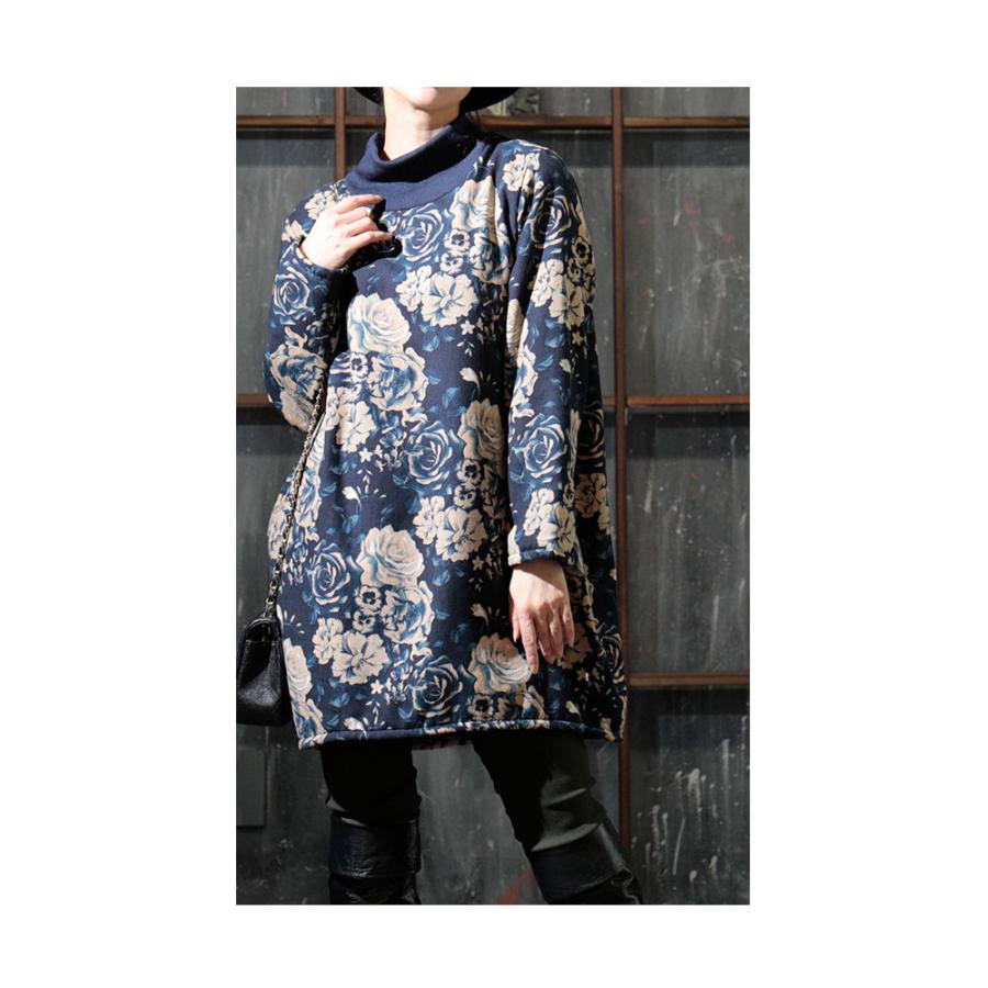 Sawa a la mode レディース トップス チュニック 長袖 花柄 バラ Sawa a la mode レディース トップス チュニック 長袖 花柄 バラ