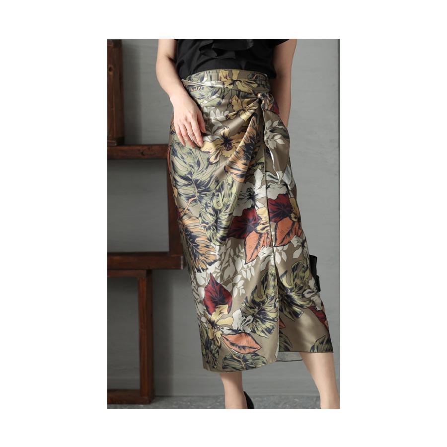 Sawa a la mode レディース スカート ボタニカル柄 花柄 ラップ Sawa a la mode レディース スカート ボタニカル柄 花柄 ラップ