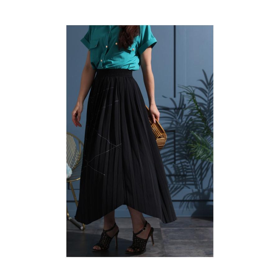 Sawa a la mode スカート レディース プリーツ ウエストゴム Sawa a la mode スカート レディース プリーツ ウエストゴム