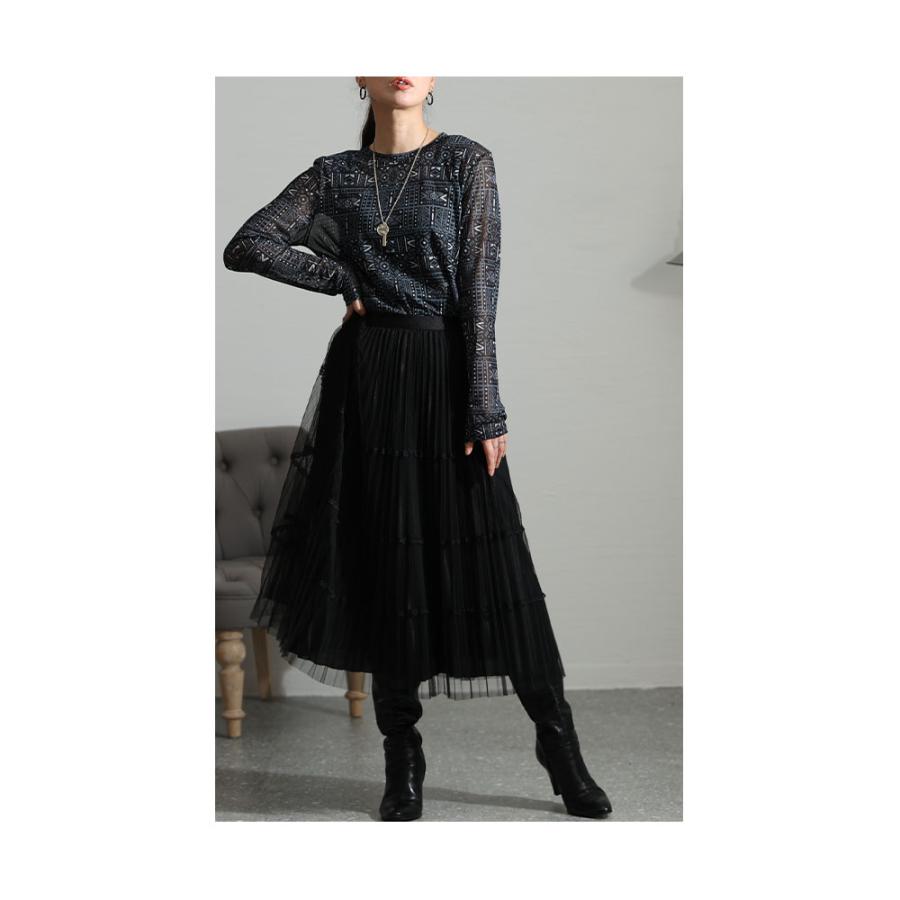 Sawa a la mode レディース トップス カットソー 長袖 透け感 Sawa a la mode レディース トップス カットソー 長袖 透け感