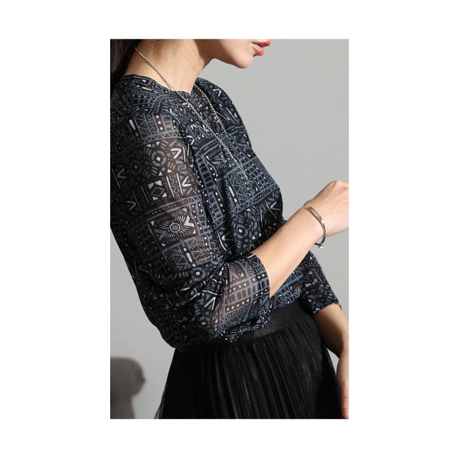 Sawa a la mode レディース トップス カットソー 長袖 透け感 Sawa a la mode レディース トップス カットソー 長袖 透け感