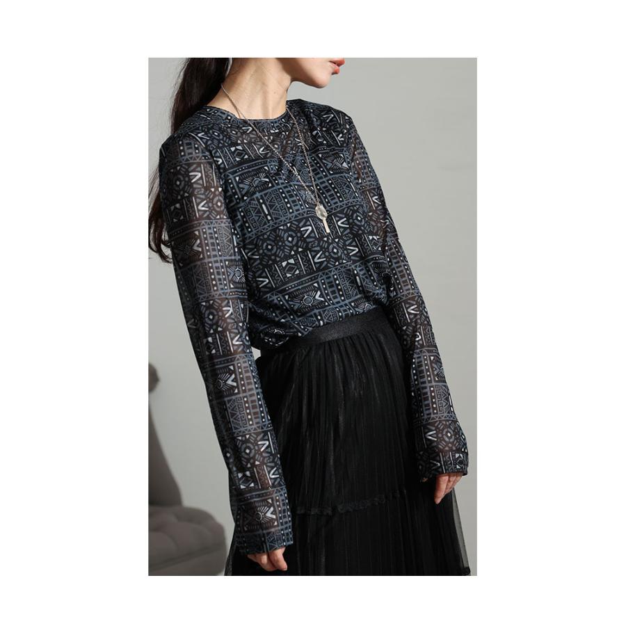Sawa a la mode レディース トップス カットソー 長袖 透け感 Sawa a la mode レディース トップス カットソー 長袖 透け感