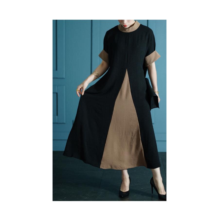 Sawa a la mode ワンピース レディース 配色 バイカラー Sawa a la mode ワンピース レディース 配色 バイカラー
