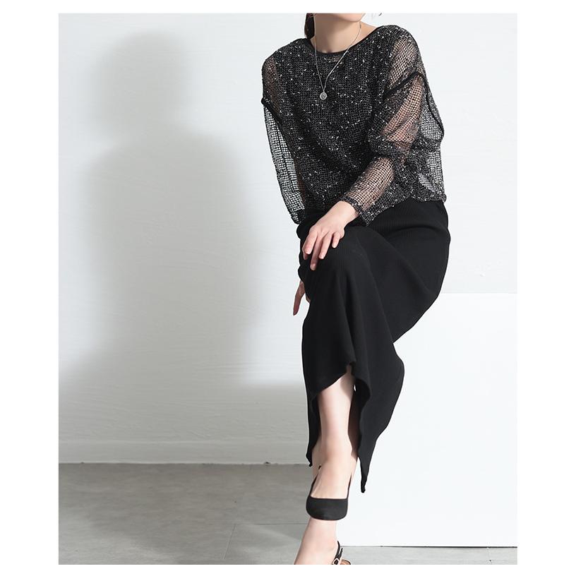 Sawa a la mode レディース トップス カットソー メッシュ 重ね