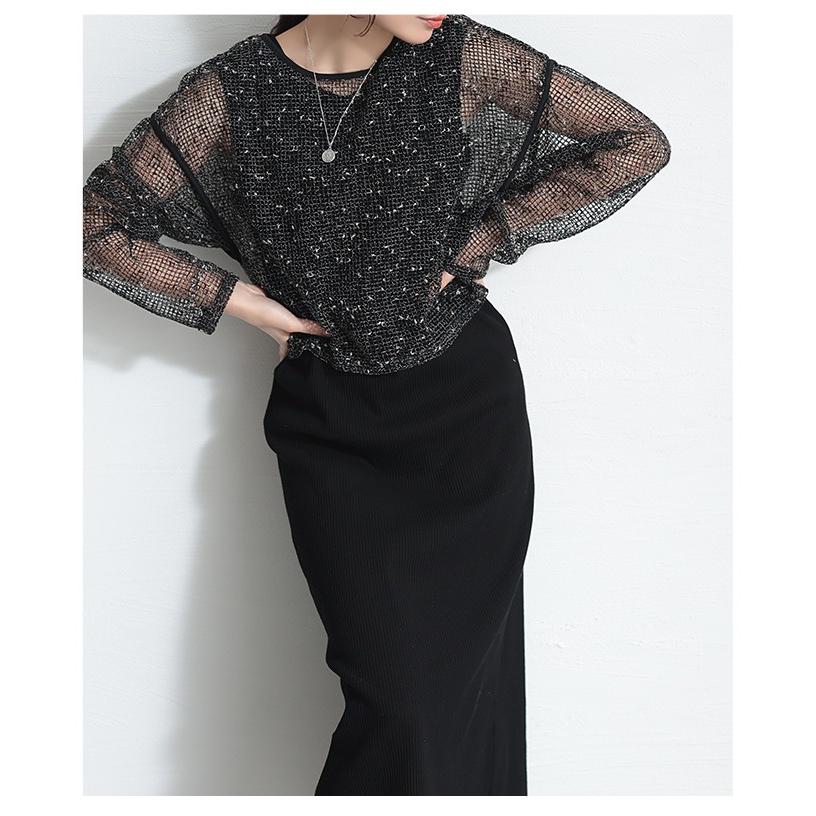 Sawa a la mode レディース トップス カットソー メッシュ 重ね Sawa a la mode レディース トップス カットソー メッシュ 重ね