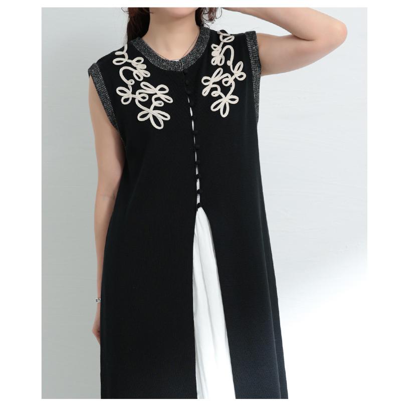 Sawa a la mode レディース トップス ニット ジレ ベスト 花柄 Sawa a la mode レディース トップス ニット ジレ ベスト 花柄