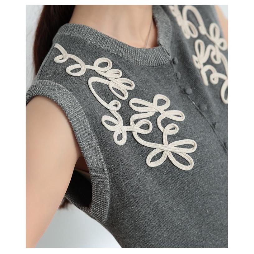 Sawa a la mode レディース トップス ニット ジレ ベスト 花柄 Sawa a la mode レディース トップス ニット ジレ ベスト 花柄