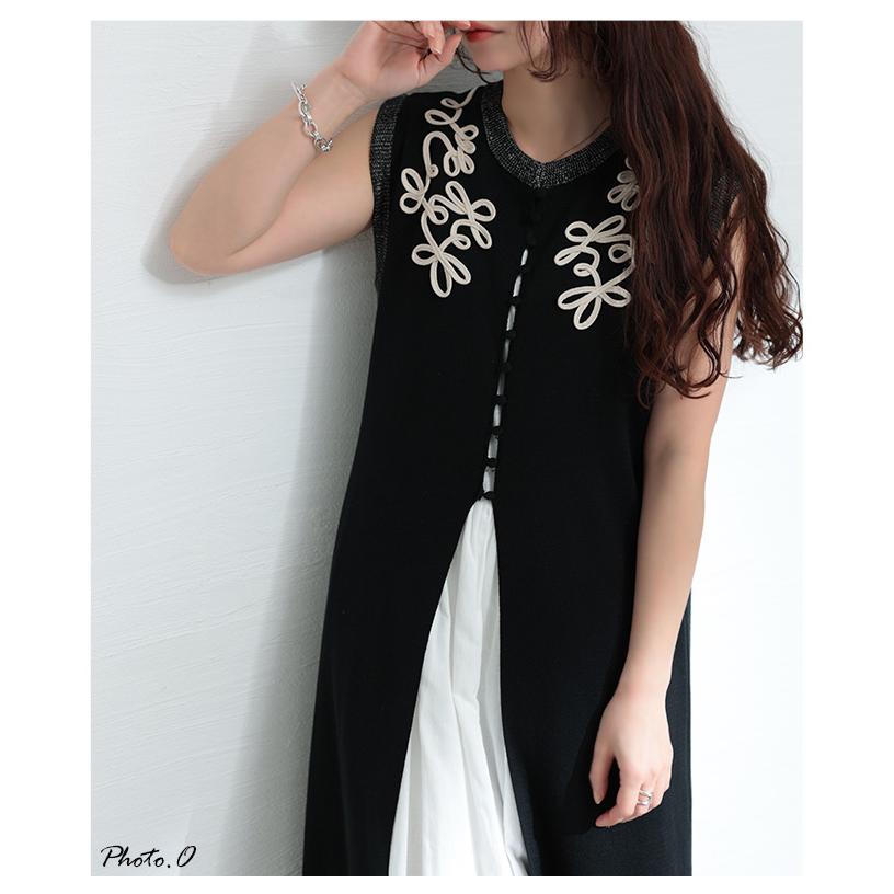 Sawa a la mode レディース トップス ニット ジレ ベスト 花柄 Sawa a la mode レディース トップス ニット ジレ ベスト 花柄