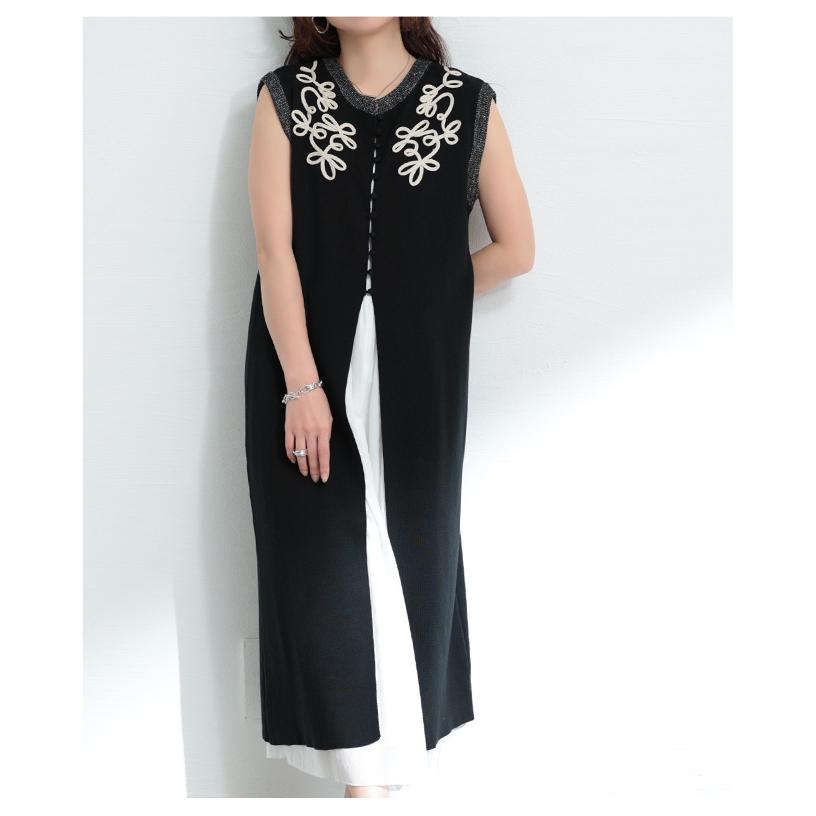 Sawa a la mode レディース トップス ニット ジレ ベスト 花柄
