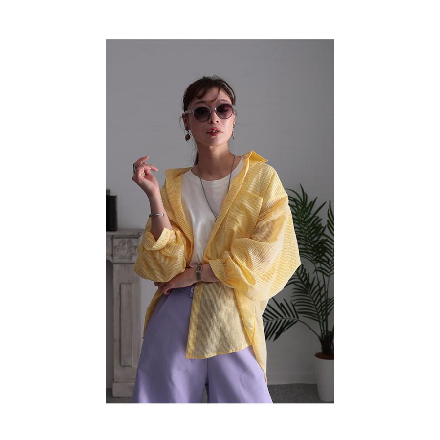 Sawa a la mode レディース トップス シャツ ストライプ シアー Sawa a la mode レディース トップス シャツ ストライプ シアー
