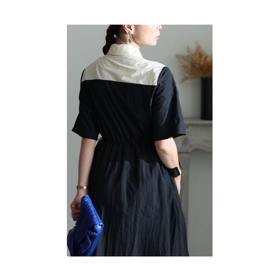 Sawa a la mode ワンピース レディース ミモレ 切替 バイカラー Sawa a la mode ワンピース レディース ミモレ 切替 バイカラー
